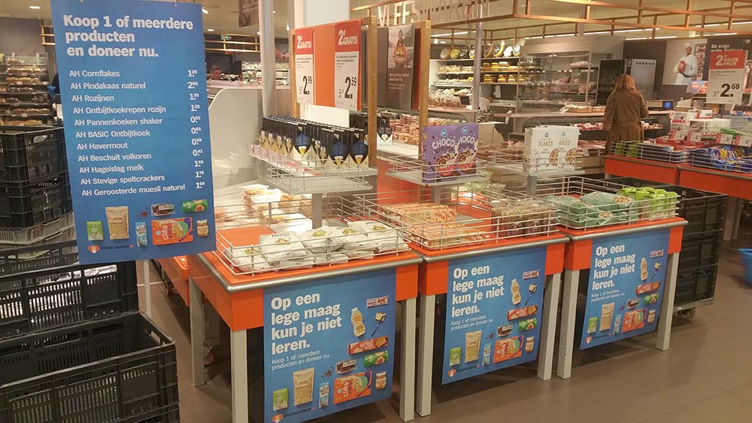 De weken van AH van 9 nov t/m 22 nov hebben 1015 kratten met houdbaar voedsel opgeleverd.